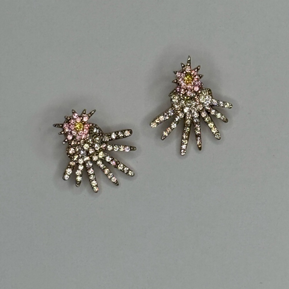 Christian Dior - Elegant Pink and Gold Starburst Earrings